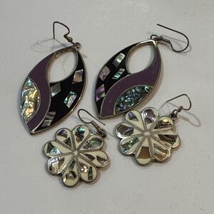 Vintage Alpaca Mexico Earrings Set